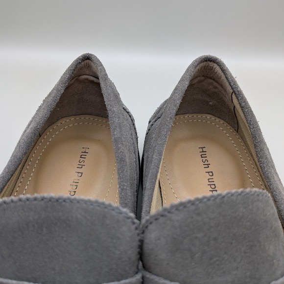Hush Puppies Mens Grey Charcoal Suede Slide On Penny Loafer Size 9 - Picture 6 of 8